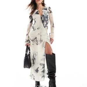 ASOS Black and Cream Maxi Dress